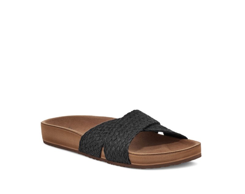 Sanuk She Cruzy Jute Vegan Slide - Sanuk Sandals Womens Black - Philippines SCNBTM379